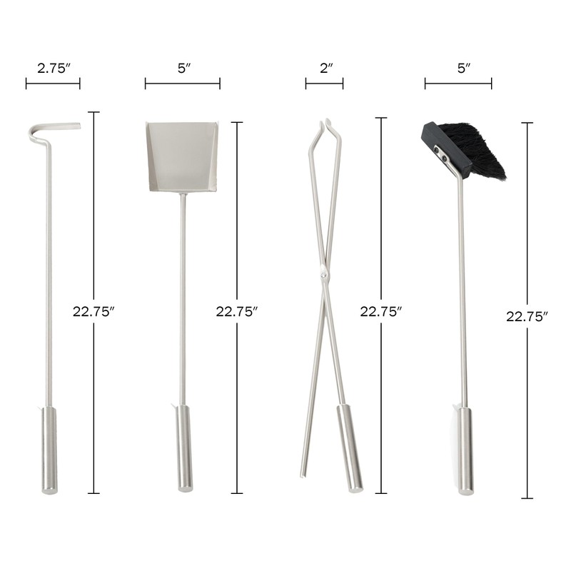 Lavish Home 5-Piece Fireplace Tools Set - Fire Tools for