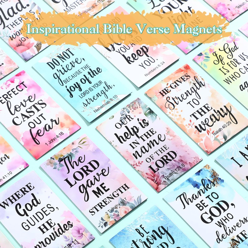 Blosssound 50 Pcs Inspirational Christian Magnets with Bible Verses Religious