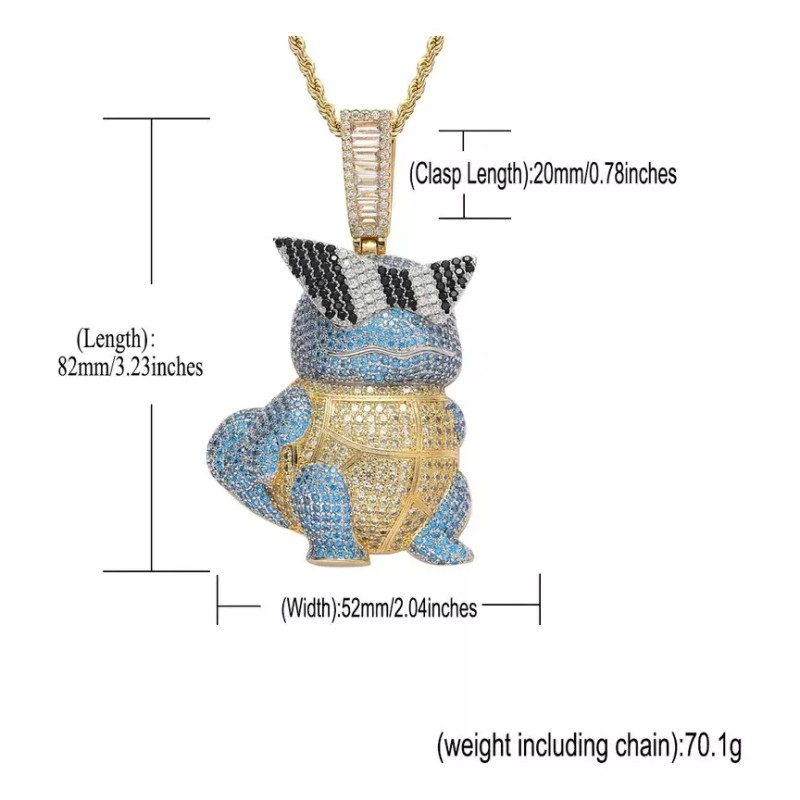 Alien Technology Collar Squirtle Pokemón Anime Fantasía Joyería Cadena Regalo