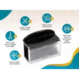 TubShroom HairShroom - Reusable Shower & Bathtub Wall Hair Catcher Hair Grabber