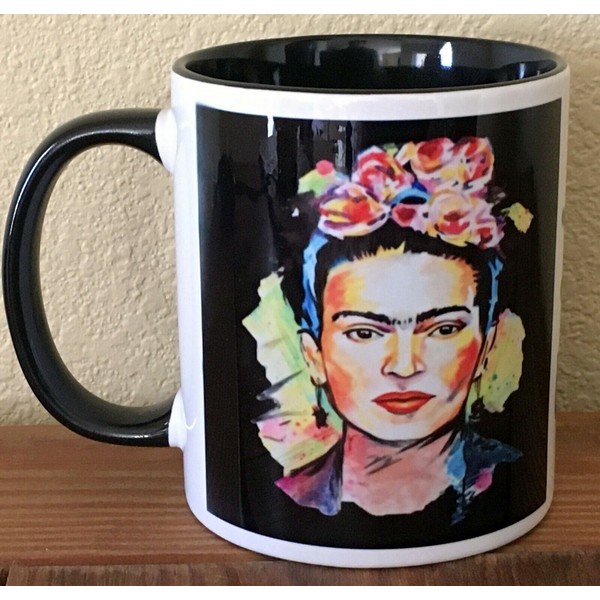 FRIDA KAHLO Coffee Mug 11 oz Black, Self Portrait Oil Feminist, Mexican Painter