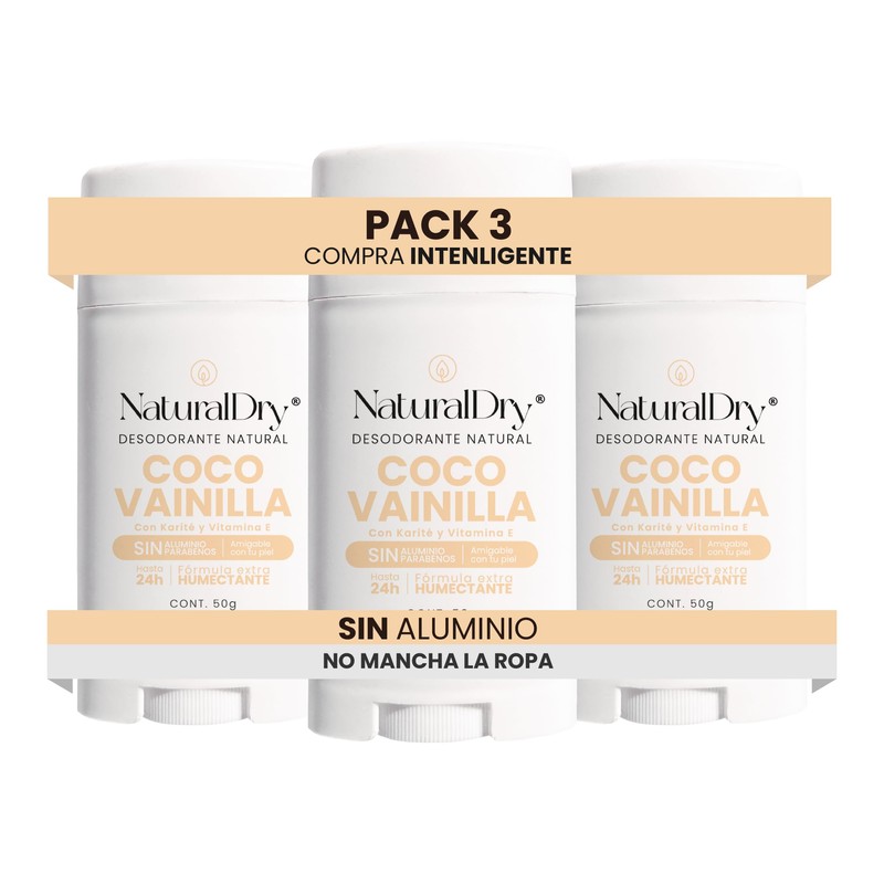 NaturalDry Desodorante Natural que SÍ FUNCIONA | Delicioso aroma Coco