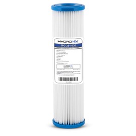 Hydronix SPC-25-1020 Universal Whole House Sediment Pleated Water Filter, Washable and Reusable, 2.5" x 10" - 20 micron