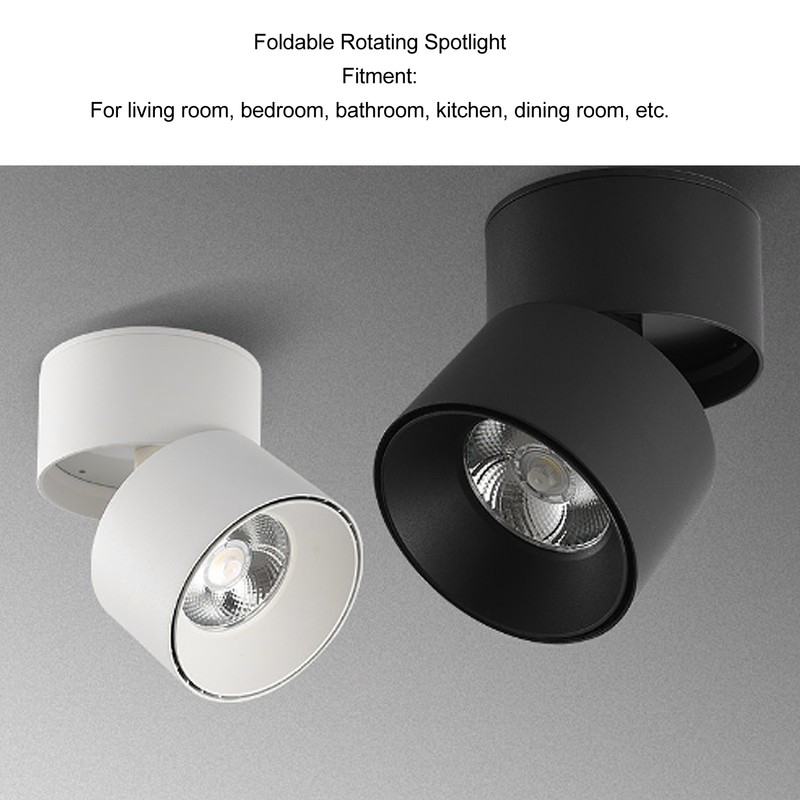 Surface Mounted Anti Glare Led Ceiling Light Foldable Rotating Spotlight