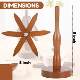 Wooden Trivet Set – 4 Tree-Shaped Trivets + 1 Stand, Foldable Hot Pads for Pots, Pans, Bowls & Teapots, Space-Saving Kitchen Decor, Stored Like a Tree (Walnut Wood)