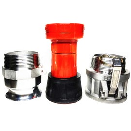 SAFBY - Boquilla de manguera de incendio de 2 pulgadas NPSH/NPT para equipo de incendios termoplástico, niebla de chorro con montaje hembra y macho de aluminio de 2 pulgadas