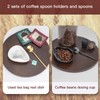 JIABEIUS 4 Pcs Coffee Spoon Rest and Spoon, Ceramic Coffee