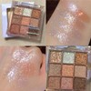 9 colours glitter eyeshadow palette, gold white pink palette, natural,
