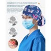 Ponytail Scrub Cap for Women – Navy Blue Butterfly Garden