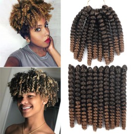 Haolocs 3 Packs Saniay Curl Crochet Braids Short Crochet Braiding Bouncy Twist Spiral Curls Jamaican Twist Hair Extensions 20 Strands/Pack (P27, 6 * 20 inch)