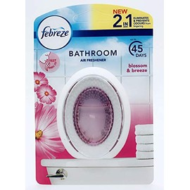 New Febreze 2in1 Bathroom/Small Spaces Air Freshener Blossom & Breeze 7.5 ml. 2 x Pack