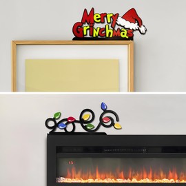 1PC Wooden Christmas Door Corner Decoration, Topper Frame Corner Decor,Christmas Hat Sign Wall DIY Craft Ornament Door Frame,Wooden Sculpture for Living Room Bedroom Office Outdoor Indoor Frame