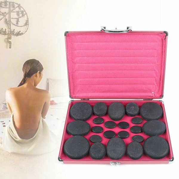 Unbranded 20Pcs Hot Stone Massage Kit Volcanic Basalt Stone Rock