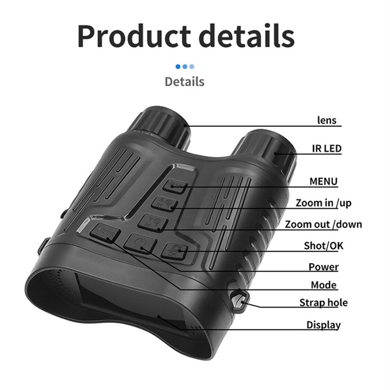 8X Night Vision Binoculars 3.2inch TFT Screen 984.3ft Range IP54