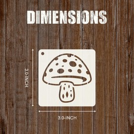 WENSIDUO 50Pcs Mushroom Stencils for Painting, 3 Inch Reusable Painted Painting Stencils DIY Craft for Rock, Walls, Canvas, Drawing, Art Scrapbook Home Decor.