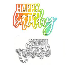 LZBRDY Happy Birthday Wishes Words Embossing Metal Cutting Dies for Card Making and Scrapbooking, Arts Crafts Birthday Craft Die Cuts Stencil