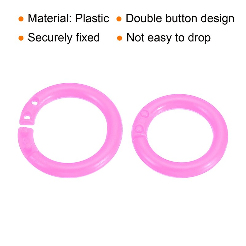 PATIKIL 2 cm OD 1.5 cm ID Loose Leaf Rings,