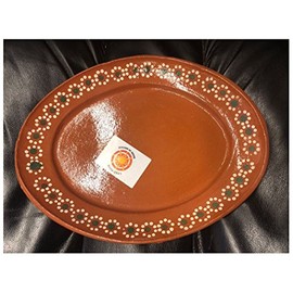 always-quality Made in Mexico 11x8 Mexican Grande Dinner or Salad Clay Barro Ovalado Oval Plates Set of 4