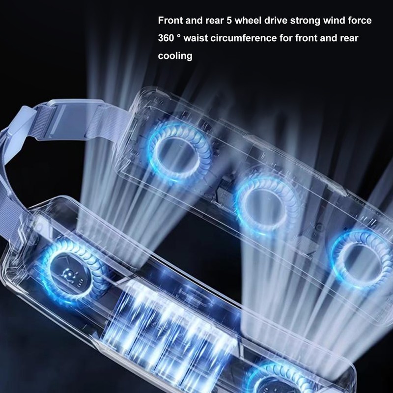 Wearable Waist Fan 3 Speeds Portable Mini USB Belt Fan