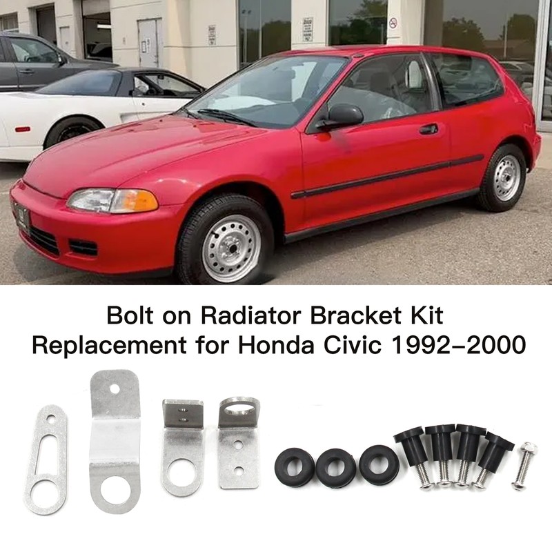 Bolt on Radiator Bracket Kit Replacement for Honda Civic 1992-2000