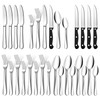ENLOY 24 Pieces Silverware Set with Steak Knives, Stainless Steel