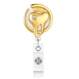 Tooth Badge Reel Holder Dental Medical ID Badge Holder Reels Retractable for Dentist Nurse