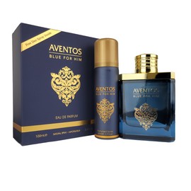 Fragrance World Aventos Blue for Him Eau De Parfum + FREE Deo Spray by Fragrance World 100ml