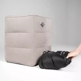 여행용 차량용 에어 H형 쿠션 목베개 그레이 [Q. 후드형 H형 베개] Travel Car Air H-Type Cushion Neck Pillow Gray [Q. Hooded H-Type Pillow]