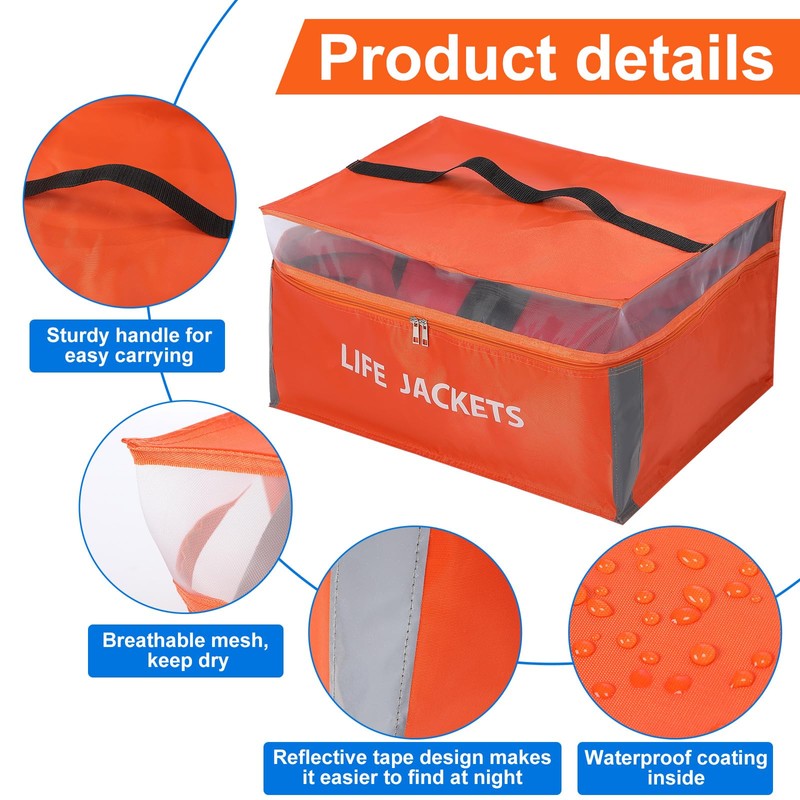 Dansydaisy 2 Pcs Life Jacket Storage Bag Heavy Duty 6
