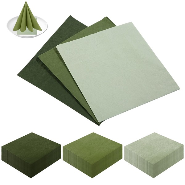 Napkins Sage Green, Pack of 120 Napkins Green 33 x