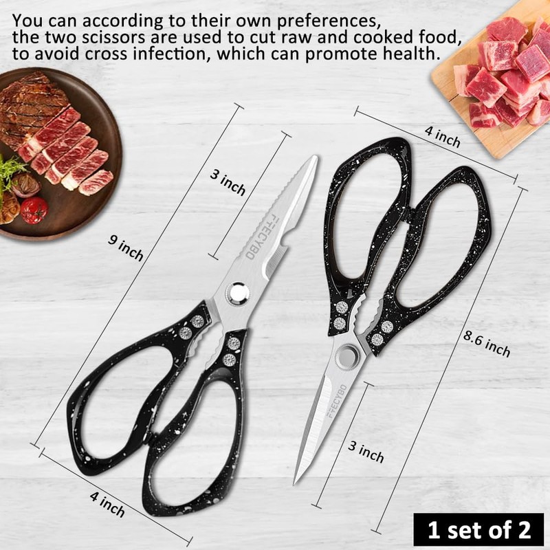 Heavy Duty Food Shears, Multi-Purpose Kitchen Scissors with Sharp Blades,