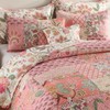 NEWLAKE Cotton Patchwork Bedspread, 3-Piece Bedding Quilt Set with Real