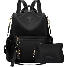 Leathario Women's Small Backpack, Theft-Proof City Backpack, PX4 Waterproof Backpack Handbag, Elegant Daypack for Office, Commuting, Work, Backpack Women for Travel, Shopping, Elegant black