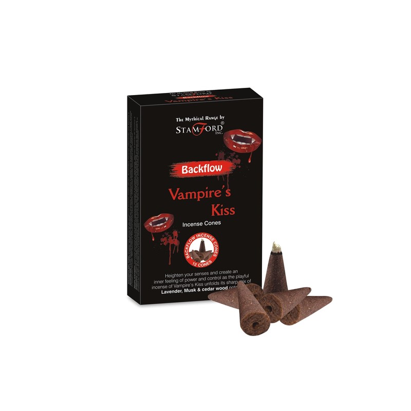 Stamford 37484 Vampire Kiss Incense Backflow, 12 Cones x 6