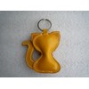 Pendant, Genuine Leather, Yellow, 7 x 5 cm Key Ring