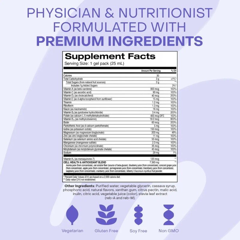 Líquido Diario Bioactivo Multivitamínico Healthycell, 14 Paq