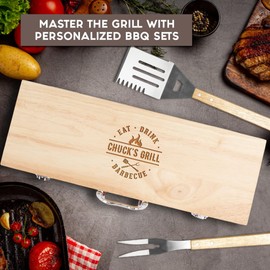 BBQ Grill Accessories Set, 11 Pcs Grill Accessories Grilling Gifts for Men, Stainless Steel Grill Tools For Camping/Backyard Barbecue, Gift Ideas BBQ Accessories Gifts for Dad, BBQ Set for Men, Father