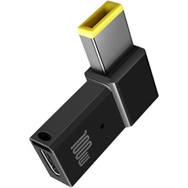 OYY Female USB C to Square Yellow Tip Adapter for Lenovo Thinkpad Charger 45W 65W 90W Power Adapter for T430 T440 T450 T460 T470 E440 E550 X1 Carbon Yoga 11s Flex 14 15D