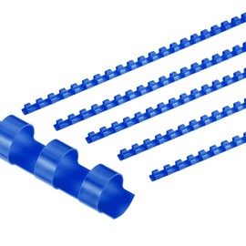 PATIKIL 10mm (3/8") Plastic Binding Combs, 100 Pcs 21 Rings Comb Binding Spines 60 Sheet Capacity Letter Size for Binding Paper Sheets, Blue