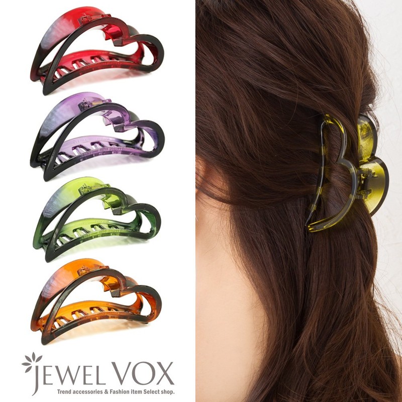 JewelVOX Hair Accessories Simple LOVE Heart Hair Claw Red Choose