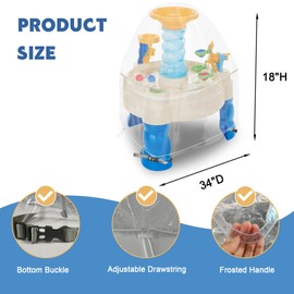 IndigoTempest9 Kids Water Table Cover, Fit Step2 Rain Showers Splash Pond Water Table Waterpark Play Table Cover Outdoor Toys Cover (Transparent)