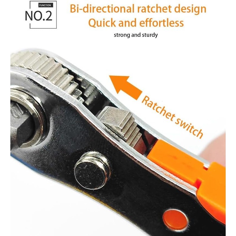 Amrocky Phillips Magnetic Screwdriver, 1/4" Mini Ratchet Wrench for Tight