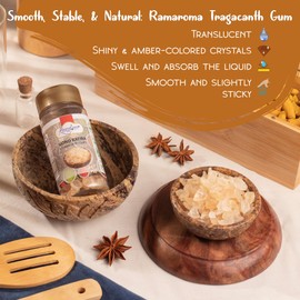 Ramaroma Gond Katira (Ayurvedic Katira) Organic, Katira Gond Indian Gum, Gond Katira Pure Organic, Edible Gum, All Natural, Salt-Free | Vegan | No Colors | Gluten Friendly | NON-GMO, 3.5oz (100g)