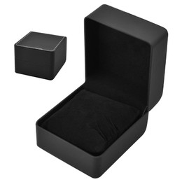 Amexo Watch Box Single Watch Box Holder PU Leather Watch Case Watch Gift Box With Pillow Watch Display Case Watch Organiser Box for Women and Men All Kinds of Watches and Jewelry (Black)