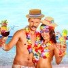 32pcs Hawaiian Luau Photo Booth Props,Tropical Themed Photo Booth Kit