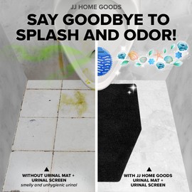 10 Pack Urinal Mats for Men + 10 Blue Urinal Screen Deodorizer, Non-Slip Urinal Floor Mats for Commercial Use, Highly Absorbent, Scented and Disposable Urinal Mats