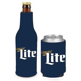 Miller Lite 12oz Beer Can Cooler Holder Kaddy Coolie Huggie Navy