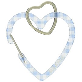 Milkfed NEO Heart Carabiner GINGHAM Women's Key Chain, LtBlue