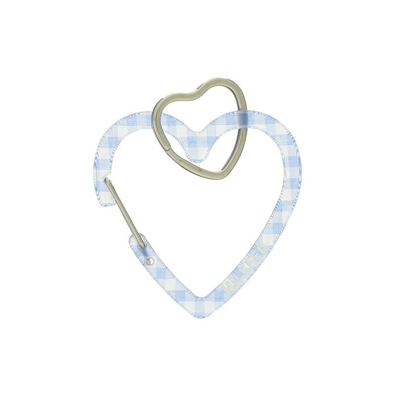 Milkfed NEO Heart Carabiner GINGHAM Women's Key Chain, LtBlue