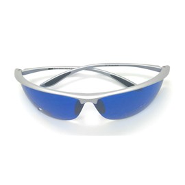 Golf Ball Finder Locating Glasses Sports Style Blue Lens Sunglasses%100 UV production (63mm, Silver)